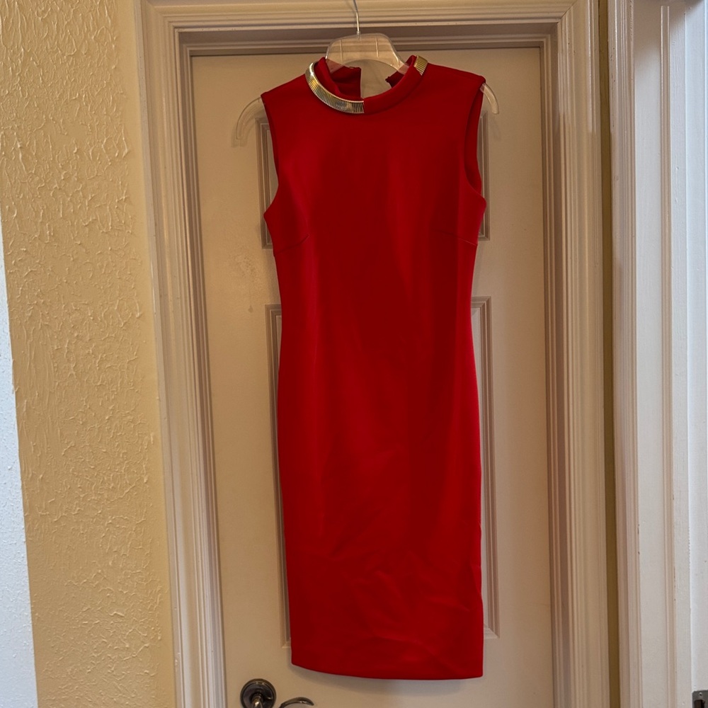 Calvin Klein Red Sleeveless Dress